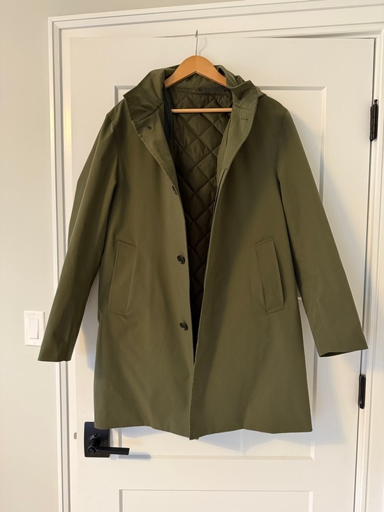 Barneys New York Other - Tag on- Barney’s Olive Green Quilted Hooded Coat